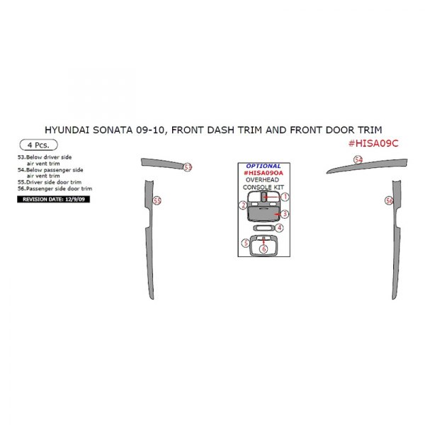 Remin® - Front Dash Trim and Front Door Trim Upgrade Kit (4 Pcs)