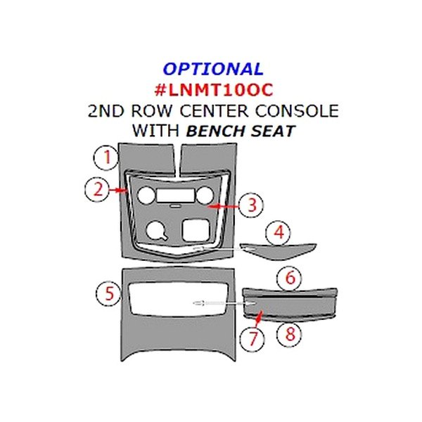 Remin® - 2nd Row Center Console Upgrade Kit (8 Pcs)