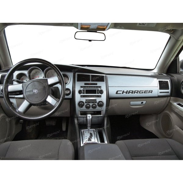 REMIN DECR06A SBA Brushed Aluminum Full Dash Kit With Charger Logo 74 Pcs