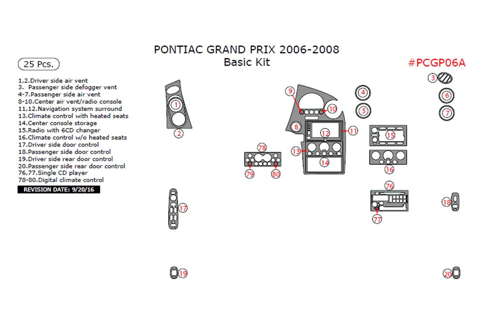 Remin Pontiac Grand Prix 2006 Dash Kit