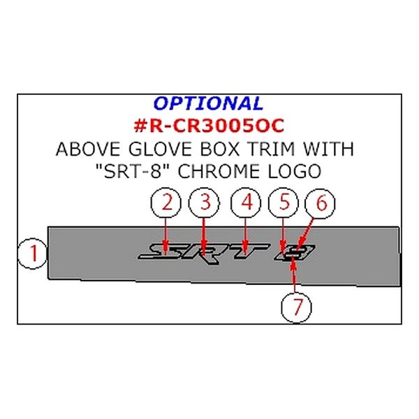 Remin® - Above Glove Box Trim Upgrade Kit With Chrome "SRT 8" Lettering (7 Pcs)