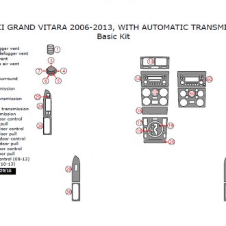Rdash Carbon Fiber Dash Kit for Suzuki Grand Vitara 2006-2013