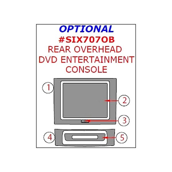 Remin® - Rear Overhead DVD Entertainment Console Upgrade Kit (5 Pcs)