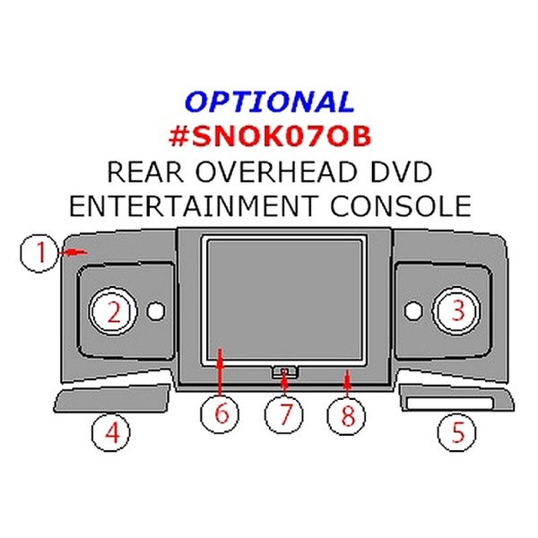 Remin® - Rear Overhead DVD Entertainment Console Upgrade Kit With Light (8 Pcs)