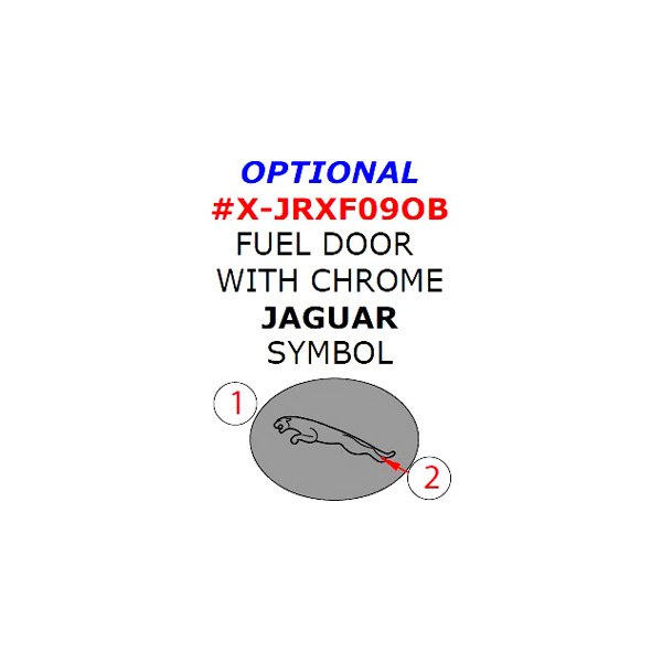 Remin® - Fuel Door Trim Upgrade Kit With Chrome "Jaguar" Symbol (2 Pcs)
