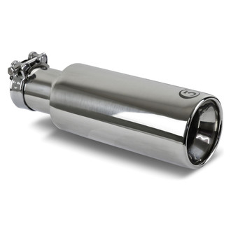 Remington Parts® - 3C Round Straight Cut Clamp-On Polished Exhaust Tip (2.5" Inlet, 4" Outlet, 12.35" Length)