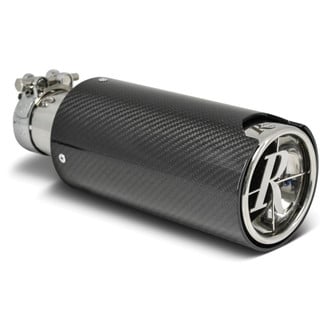 Remington Parts® - Scope Round Straight Cut Clamp-On Carbon Fiber Exhaust Tip (2.5" Inlet, 4" Outlet, 12.35" Length)