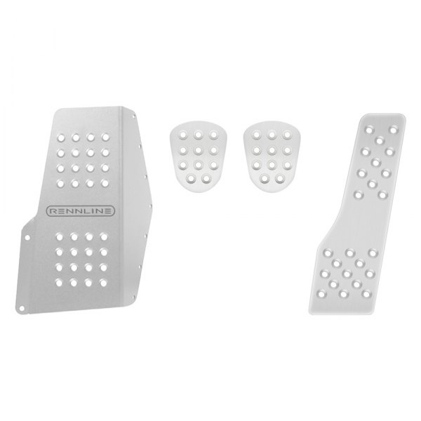 Rennline® P44.21.12 SILVER Aluminum Manual Pedal Set