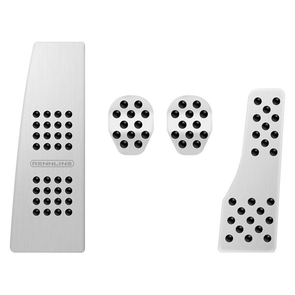 Rennline® P71.60.55 SILVER Aluminum Manual Pedal Set