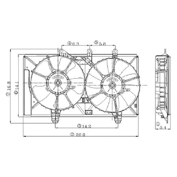 Replace® CH3115137 Radiator Fan Assembly