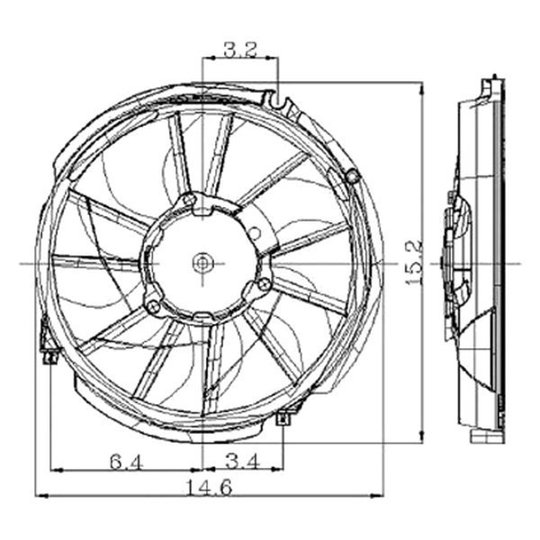 Replace® FO3115107 Driver Side Radiator Fan Assembly