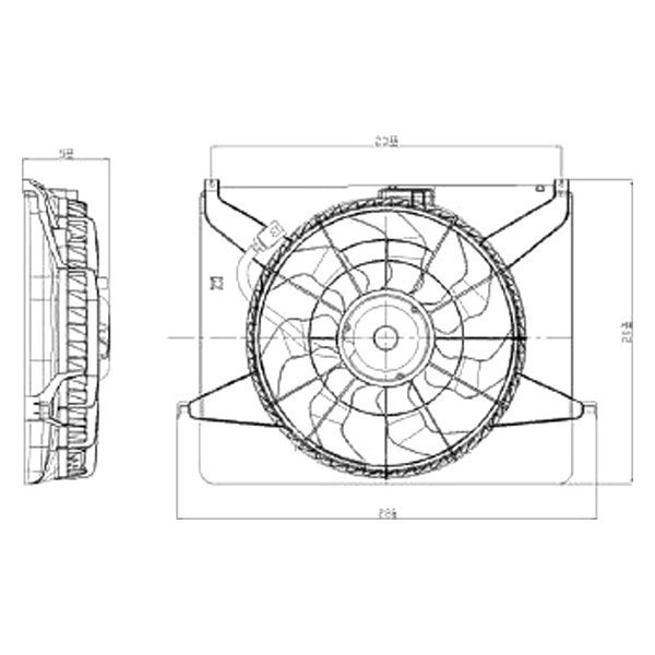 Replace® HY3117100 - Radiator Fan Assembly