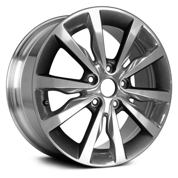 Replace® - 18 x 8 5 V-Spoke Dark Charcoal with Polished Face Alloy Factory Wheel (Remanufactured)