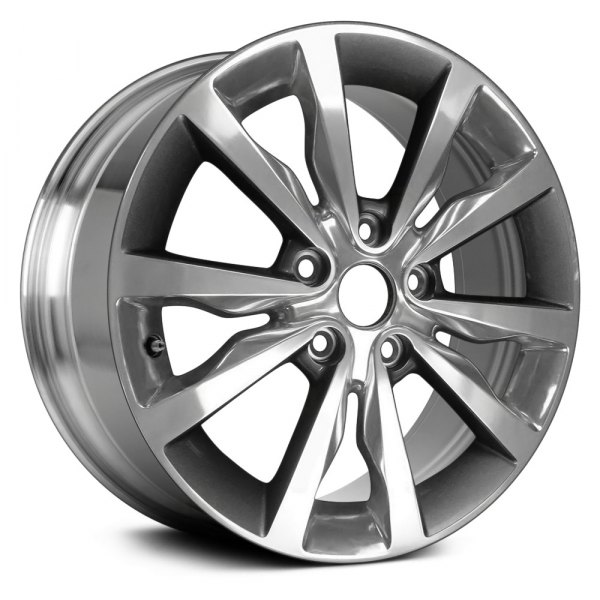 Replace® - 18 x 8 5 V-Spoke Polished with Charcoal Metallic Accents Alloy Factory Wheel (Remanufactured)