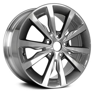 Replace® - 5 V-Spoke Polished with Charcoal Metallic Accents 18x8 Alloy Factory Wheel - Remanufactured