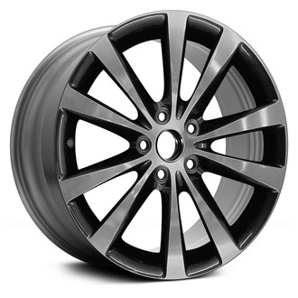 Replace® - 5 V-Spoke Black with Polished Accents 18x7 Alloy Factory Wheel - Remanufactured