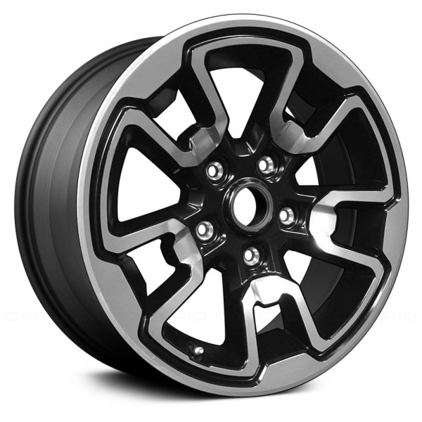 Replace® - 17 x 8 Double 5-Spoke Black with Polished Accents Alloy Factory Wheel (Factory Take Off)