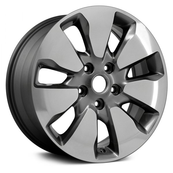 Replace® - 18 x 7.5 7-Slot Machined and Dark Charcoal Alloy Factory Wheel (Remanufactured)