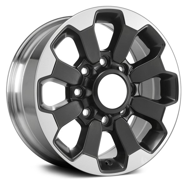 Replace® - 17 x 8 8 I-Spoke Black With Polished Satin Clear Flange Alloy Factory Wheel (Remanufactured)