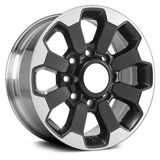 Replace® - 8 I-Spoke Black With Polished Satin Clear Flange 17x8 Alloy Factory Wheel - Remanufactured