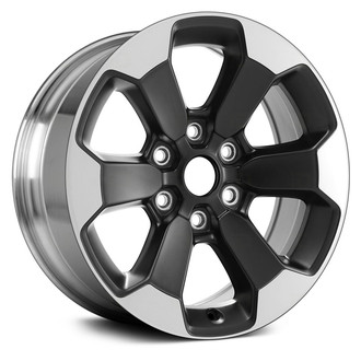 Replace® - 6 I-Spoke Black with Polished Flange 18x8 Alloy Factory Wheel - Remanufactured
