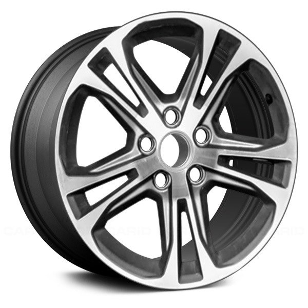 Replace® - 17 x 7 Double 5-Spoke Dark Charcoal with Machined Face Alloy Factory Wheel (Remanufactured)