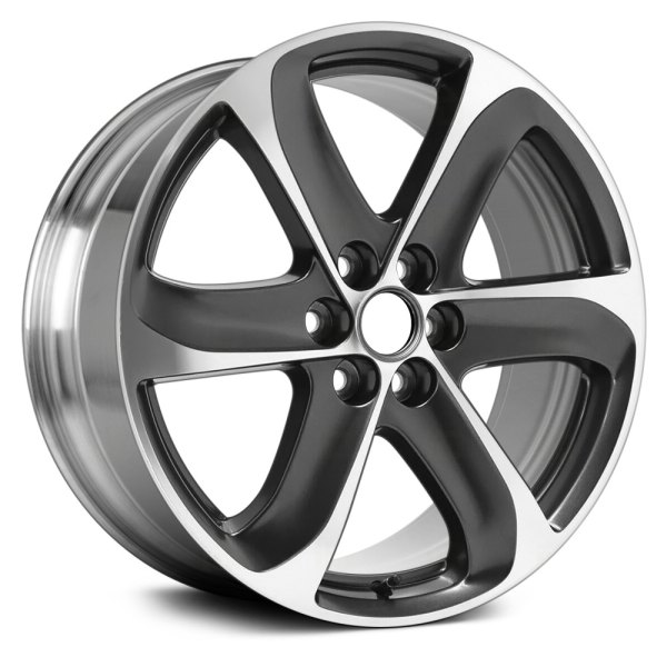 Replace® - 20 x 8 6 Turbine-Spoke Polished with Dark Charcoal Metallic Accents Alloy Factory Wheel (Remanufactured)