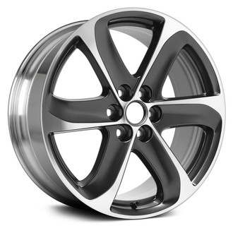 Replace® - 6 Turbine-Spoke Polished with Dark Charcoal Metallic Accents 20x8 Alloy Factory Wheel - Remanufactured