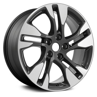 Replace® - 5 Double Spiral-Spoke Machined and Dark Charcoal 18x8.5 Alloy Factory Wheel - Remanufactured