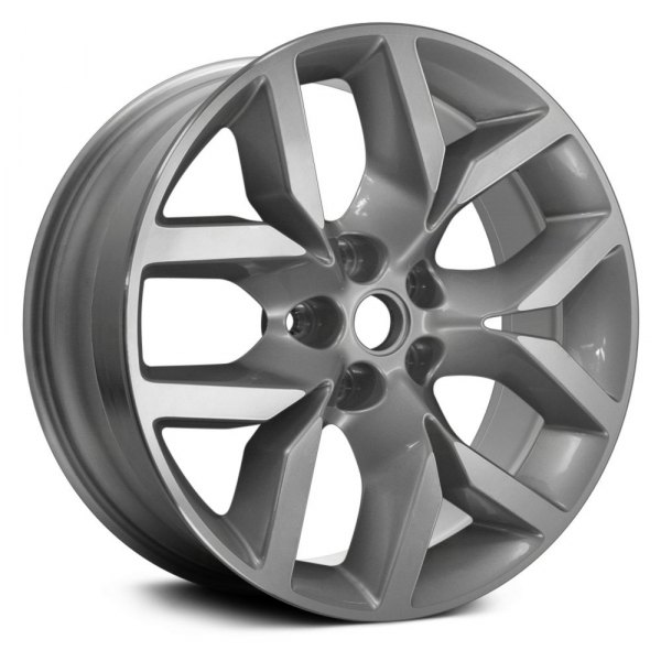 Replace® - 19 x 8.5 5 V-Spoke Machined and Bright Sparkle Silver Alloy Factory Wheel (Replica)