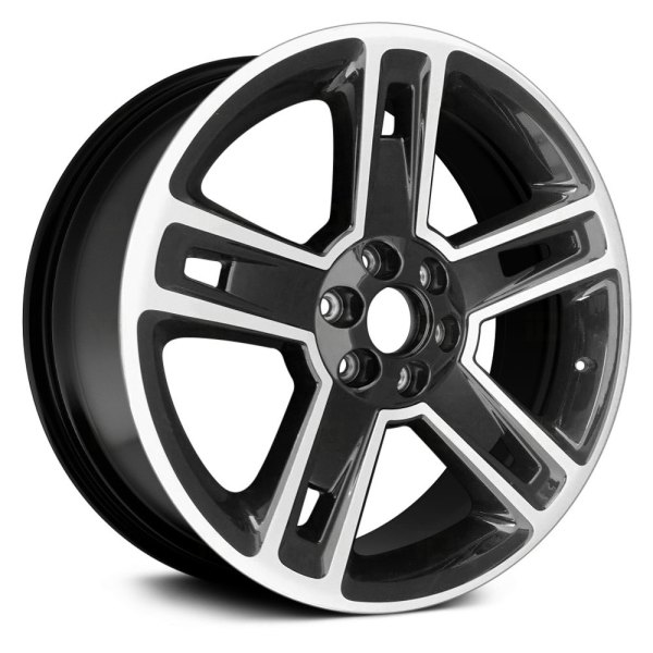 Replace® - 22 x 9 Double 5-Spoke Machined and Gloss Black Alloy Factory Wheel (Replica)