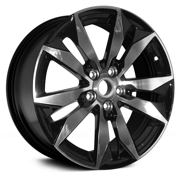 Replace® - 18 x 8.5 5 V-Spoke Slow Machined and Black Alloy Factory Wheel (Factory Take Off)