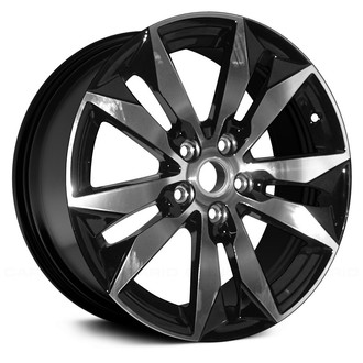 Replace® - 5 V-Spoke Slow Machined and Black 18x8.5 Alloy Factory Wheel - Remanufactured