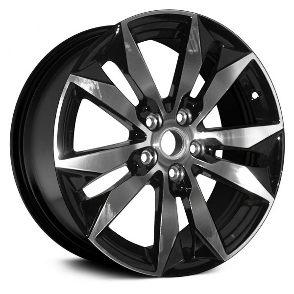 Replace® - 18 x 8.5 5 V-Spoke Slow Machined and Black Alloy Factory Wheel (Replica)