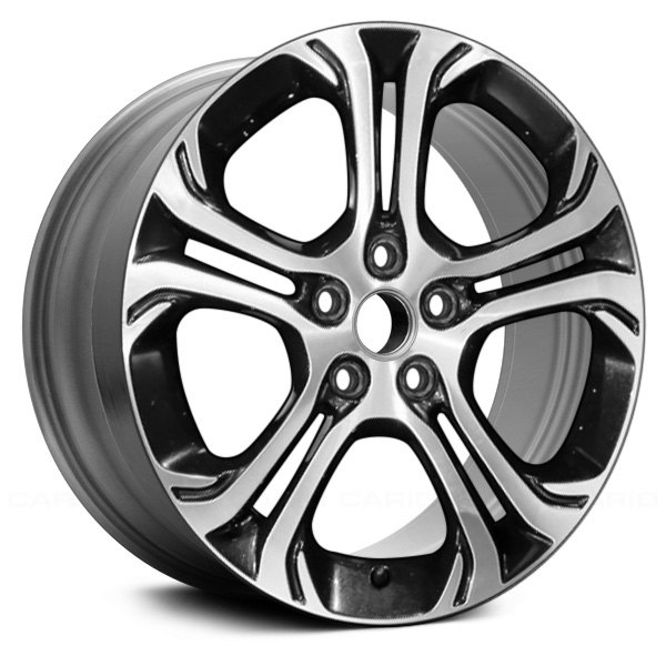 Replace® - 17 x 6.5 Double 5-Spoke Machined and Black Alloy Factory Wheel (Remanufactured)