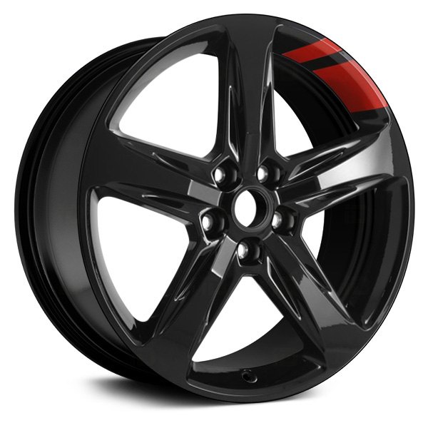 Replace® - 19 x 7.5 5-Spoke Black with Red Accents Alloy Factory Wheel (Remanufactured)