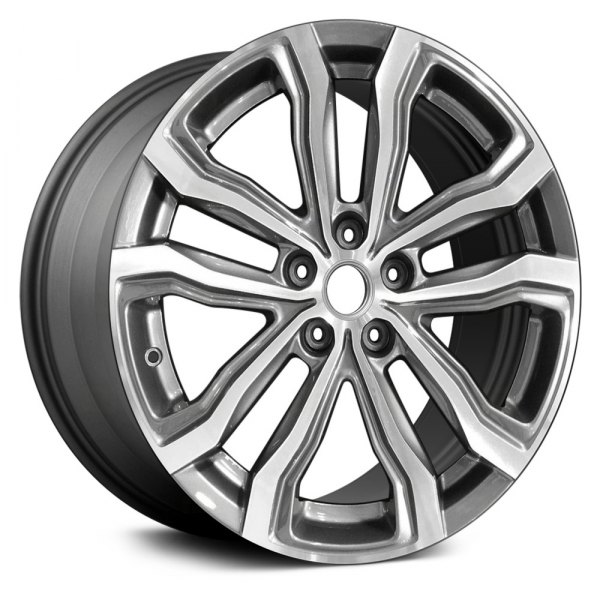 Replace® - 19 x 7.5 5 V-Spoke Machined and Bright Silver Metallic Alloy Factory Wheel (Factory Take Off)