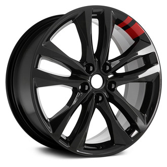 Replace® - Double 5-Spoke Black with Red Accents 19x8.5 Alloy Factory Wheel - Remanufactured