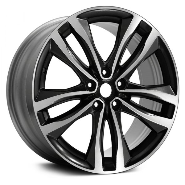 Replace® - 19 x 8.5 Double 5-Spoke Machined and Black Alloy Factory Wheel (Remanufactured)