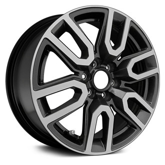 Replace® - 6 V-Spoke Machined and Black 20x9 Alloy Factory Wheel - Remanufactured