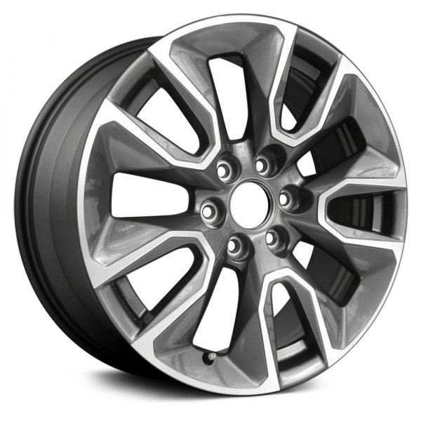 Replace® - 20 x 9 5 V-Spoke Machined and Dark Charcoal Metallic Alloy Factory Wheel (Remanufactured)