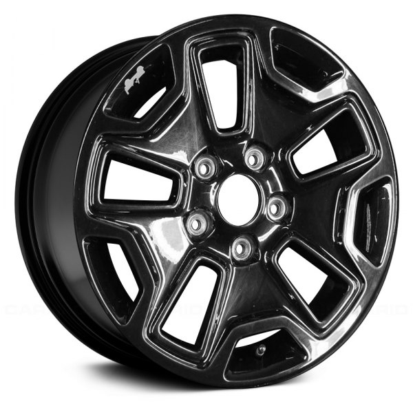 Replace® - 17 x 7.5 5-Slot Black Metallic with Gray Sticker Alloy Factory Wheel (Remanufactured)