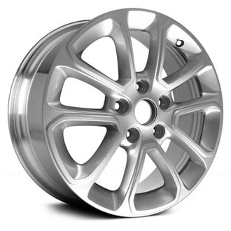 Replace® - 5 V-Spoke Polished with Light Silver Metallic Black Primer 18x8 Alloy Factory Wheel - Remanufactured
