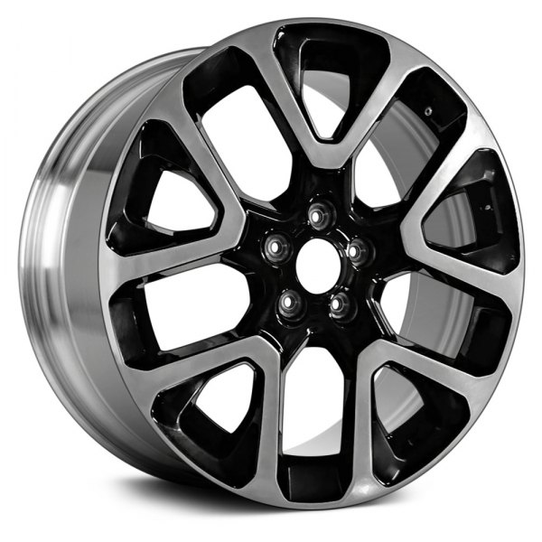 Replace® - 19 x 7.5 5 V-Spoke Black and Polished Alloy Factory Wheel (Remanufactured)