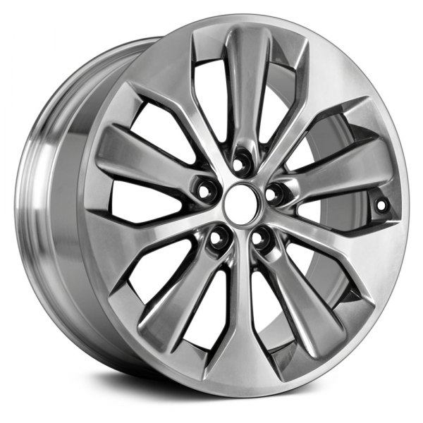 Replace® - 19 x 7.5 10 Alternating-Spoke Polished and Dark Hyper Silver Alloy Factory Wheel (Remanufactured)