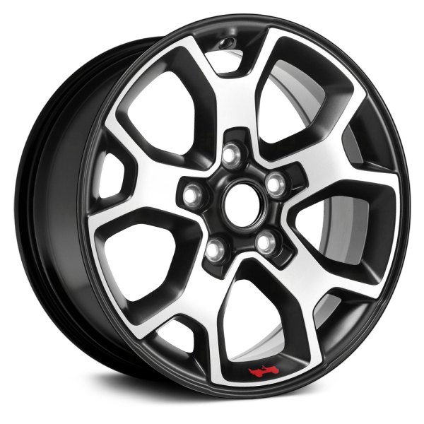 Replace® - 17 x 7.5 5 Y-Spoke Machined Black with Red Jeep Sticker Alloy Factory Wheel (Remanufactured)