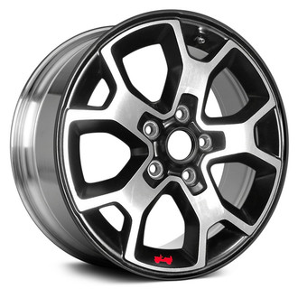 Replace® - 5 Y-Spoke Polished Black with Red Jeep Sticker 17x7.5 Alloy Factory Wheel - Remanufactured