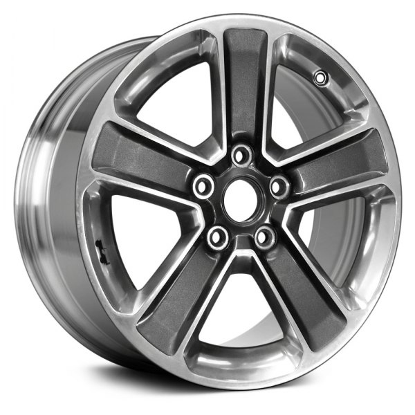 Replace® - 18 x 7.5 5-Spoke Polished and Medium Charcoal Metallic Alloy Factory Wheel (Remanufactured)