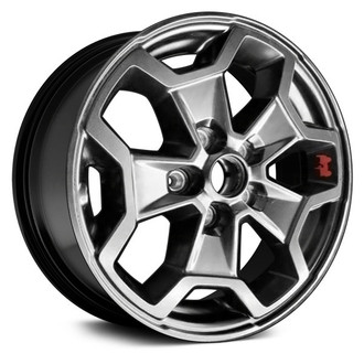 Replace® - 5 Split-Spoke Black with Red Jeep Sticker 17x7.5 Alloy Factory Wheel - Remanufactured