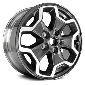 Replace® - 5 Split-Spoke Polished Black with Red Jeep Sticker 17x7.5 Alloy Factory Wheel - Remanufactured